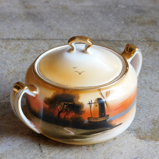 オールド ノリタケ M-JAPAN印 ハンドペイント シュガーポット・ミルク